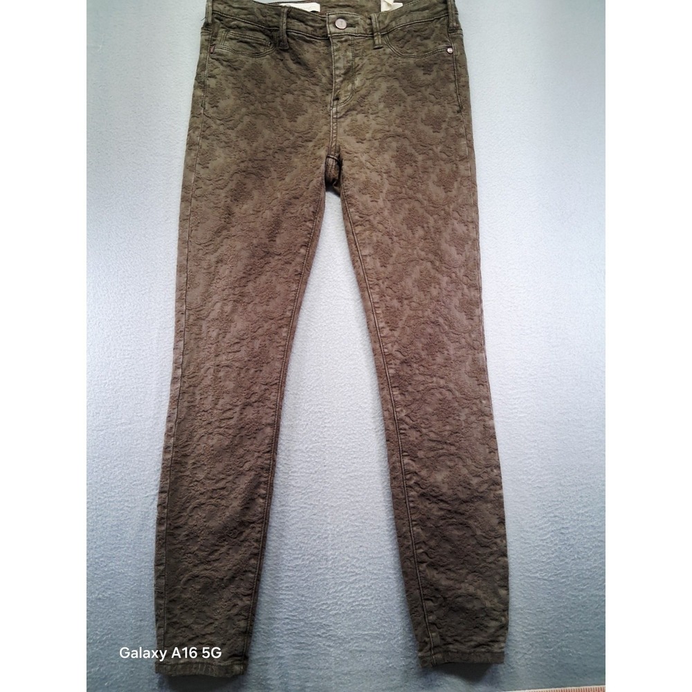Anthropologie Pilcro and the Letterpress Serif Women Green Pants Skinny Size 28